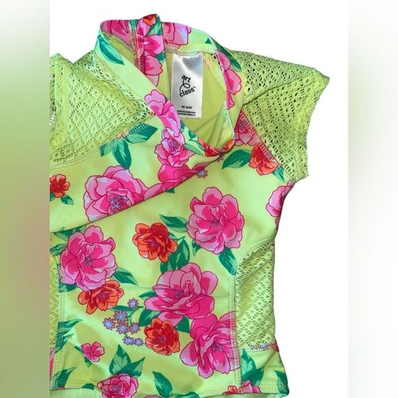 NWOT Girl's Pretty Peony Floral Printed One Piece Swimsuit Art Class XS 4/5 Pink - Picture 4 of 10